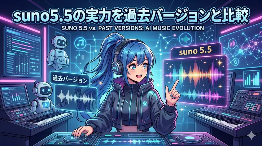 suno5.5の実力を過去バージョンと比較（比較曲多めでお送りします）