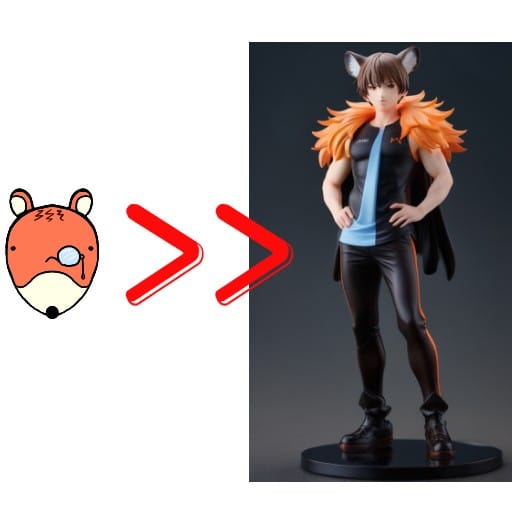 AIで遊んでみよう　絵をフィギュア化する機能で遊んでみる編